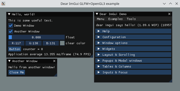 Dear ImGui+OpenGL3; WizzDev